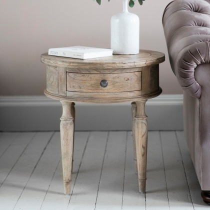 Gallery Mustique Round 1 Drawer Side Table