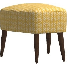 Fama Kylian Footstool With Wooden Base Fama Kylian Footstool With Wooden Base
