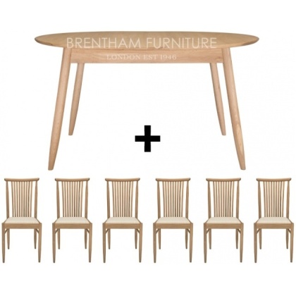 Ercol Teramo Small Extending Dining Table + 6 Dining Chairs Ercol Teramo Small Extending Dining Table + 6 Dining Chairs