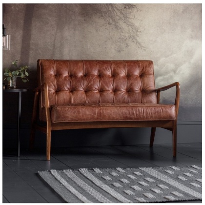 Gallery Humber 2 Seater Sofa Vintage Brown Leather