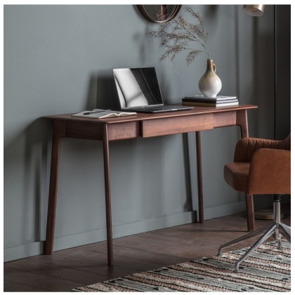 Gallery Madrid 1 Drawer Desk Walnut