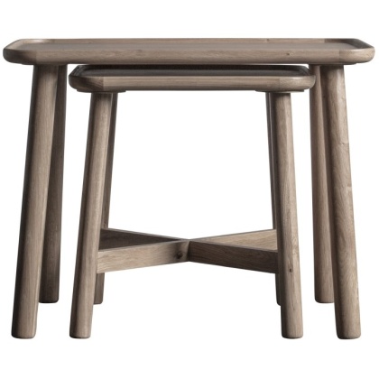 Gallery Kingham Nest of 2 Tables Grey Gallery Kingham Nest of 2 Tables Grey