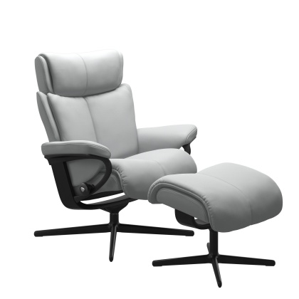 Stressless Magic Chair and Stool with Cross Base Stressless Magic Chair and Stool with Cross Base