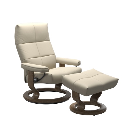 Stressless David Chair and Stool with Classic Base Stressless David Chair and Stool with Classic Base