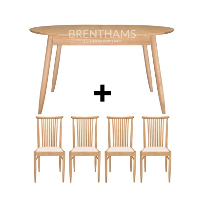 Ercol Teramo Small Extending Dining Table + 4 Dining Chairs Ercol Teramo Small Extending Dining Table + 4 Dining Chairs