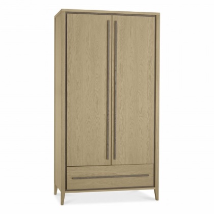 Bentley Designs Rimini Aged Oak & Weathered Oak Double Wardrobe Bentley Designs Rimini Aged Oak & Weathered Oak Double Wardrobe