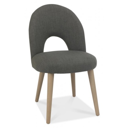 Bentley Designs Dansk Scandi Oak Upholstered Chair - Cold Steel (PAIR) Bentley Designs Dansk Scandi Oak Upholstered Chair - Cold Steel (PAIR)