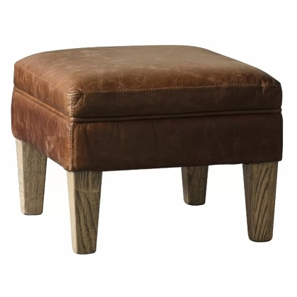 Gallery Mr. Paddington Stool Vintage Brown Leather