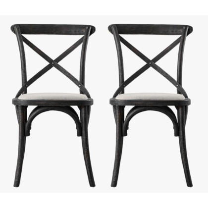 Gallery Cafe Chair Black Linen (Set of 2) Gallery Cafe Chair Black Linen (Set of 2)