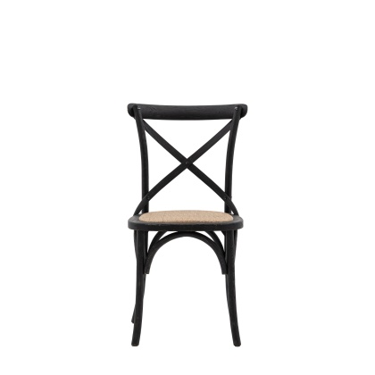 Gallery Cafe Chair Black Rattan (PAIR)