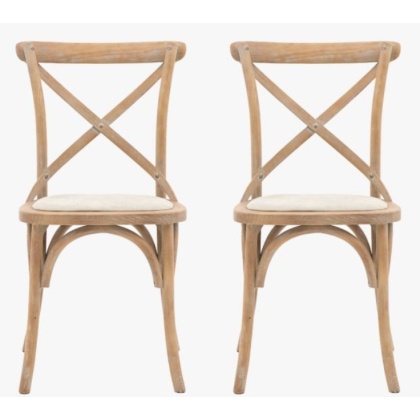Gallery Direct Washed Oak Cafe Chairs (Set Of 2) Gallery Direct Washed Oak Cafe Chairs (Set Of 2)