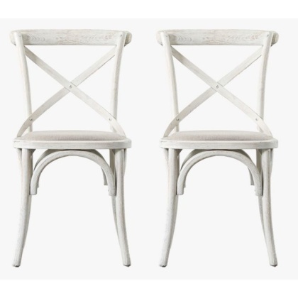 Gallery Cafe Chair White Linen (Set of 2) Gallery Cafe Chair White Linen (Set of 2)