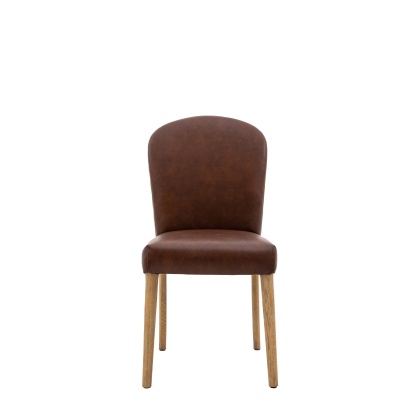 Gallery Hinton Dining Chair Brown Leather (PAIR) Gallery Hinton Dining Chair Brown Leather (PAIR)