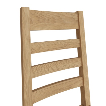 Woodfield Oak Ladder Back Chair Wooden Seat
