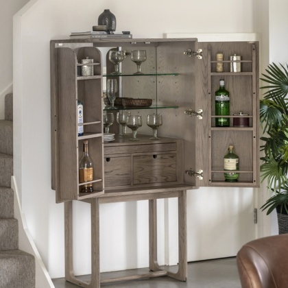 Gallery Craft Cocktail Cabinet - Smoked