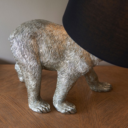 Barack Bear Table Lamp - Vintage Silver