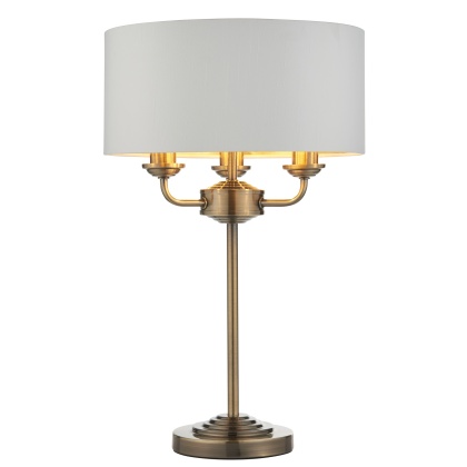 Highclere 3 Table Lamp - Antique Brass