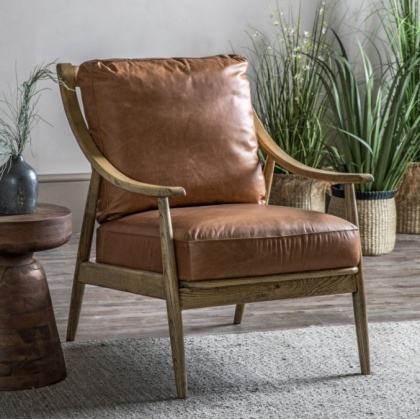 Gallery Reliant Armchair Brown Leather