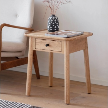 Gallery Kingham 1 Drawer Side Table Oak