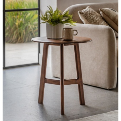 Gallery Madrid Round Side Table Walnut