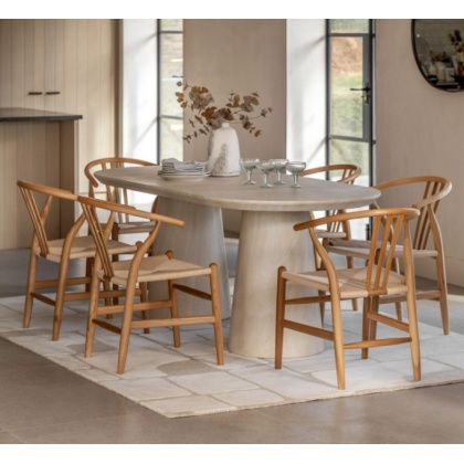 Gallery Pedra Oval Dining Table Travertine