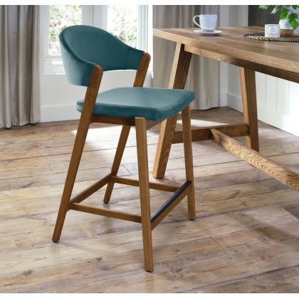 Bentley Designs Camden Rustic Oak Upholstered Bar Stool Bentley Designs Camden Rustic Oak Upholstered Bar Stool