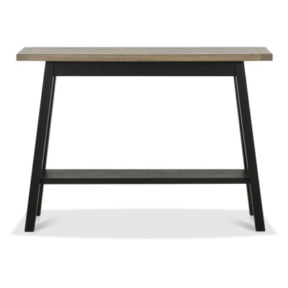 Bentley Designs Camden Weathered Oak & Peppercorn Console Table With Shelf Bentley Designs Camden Weathered Oak & Peppercorn Console Table With Shelf