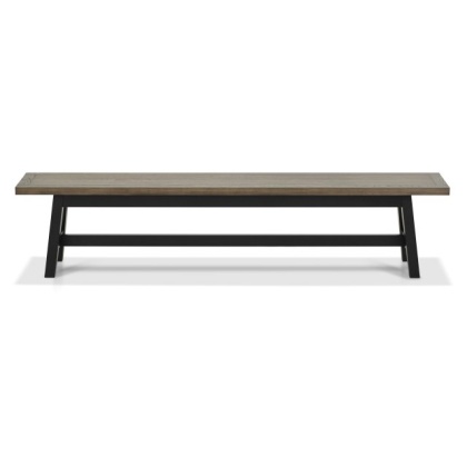 Bentley Designs Camden Weathered Oak & Peppercorn Large Bench Bentley Designs Camden Weathered Oak & Peppercorn Large Bench