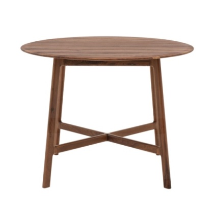 Gallery Direct Madrid Walnut Round Dining Table + 4 Upholstered Dining Chairs Gallery Direct Madrid Walnut Round Dining Table + 4 Upholstered Dining Chairs