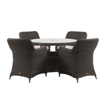 Gallery Direct Ascot 4 Seater Round Dining Set Salt Spray Gallery Direct Ascot 4 Seater Round Dining Set Salt Spray