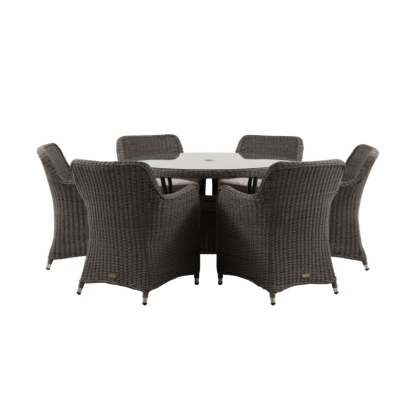 Gallery Direct Ascot 6 Seater Round Dining Set Salt Spray Gallery Direct Ascot 6 Seater Round Dining Set Salt Spray