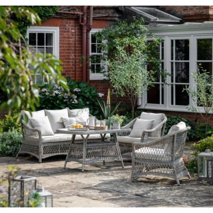 Gallery Direct Menton Country Sofa Dining/Tea Set Stone Gallery Direct Menton Country Sofa Dining/Tea Set Stone