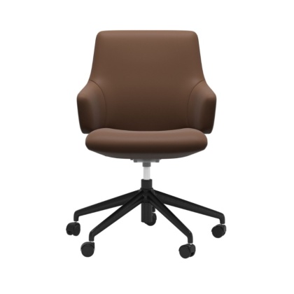 Stressless Laure Low Back Office Chair With Arms - Batick Warm Brown - Quick Ship! Stressless Laure Low Back Office Chair With Arms - Batick Warm Brown - Quick Ship!