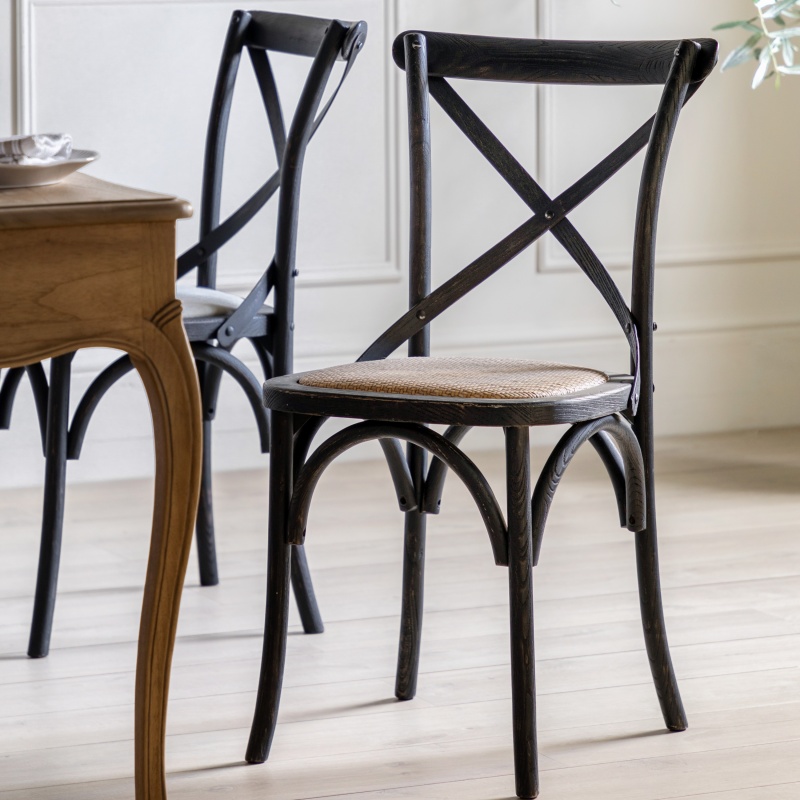 Gallery Gallery Cafe Chair Black Rattan (PAIR)