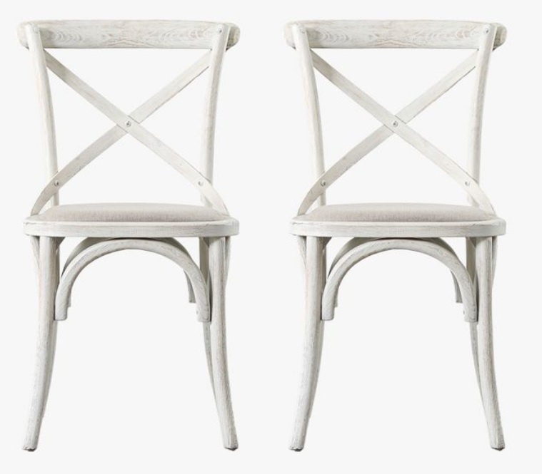 Gallery Gallery Cafe Chair White Linen (Set of 2)