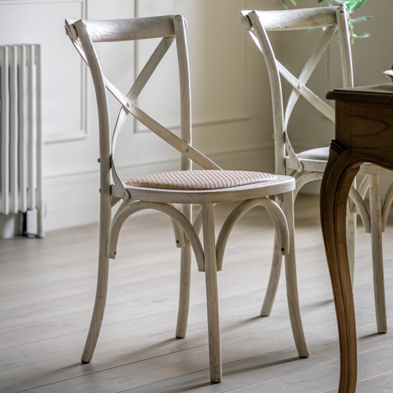 Gallery Gallery Cafe Chair White Rattan (PAIR)