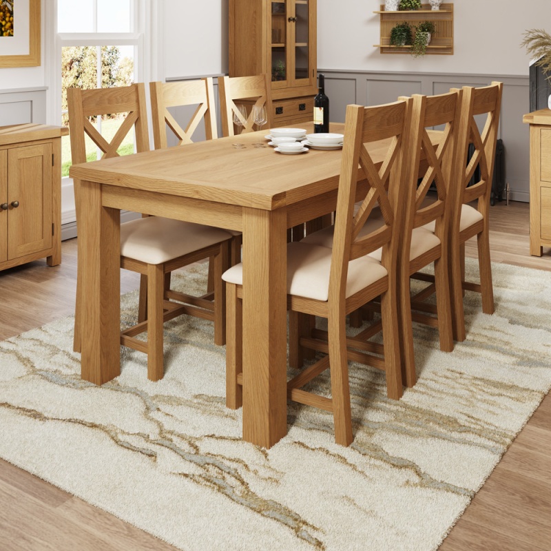 Brenthams Simplicity Woodfield Oak 1.7M Butterfly Extending Table