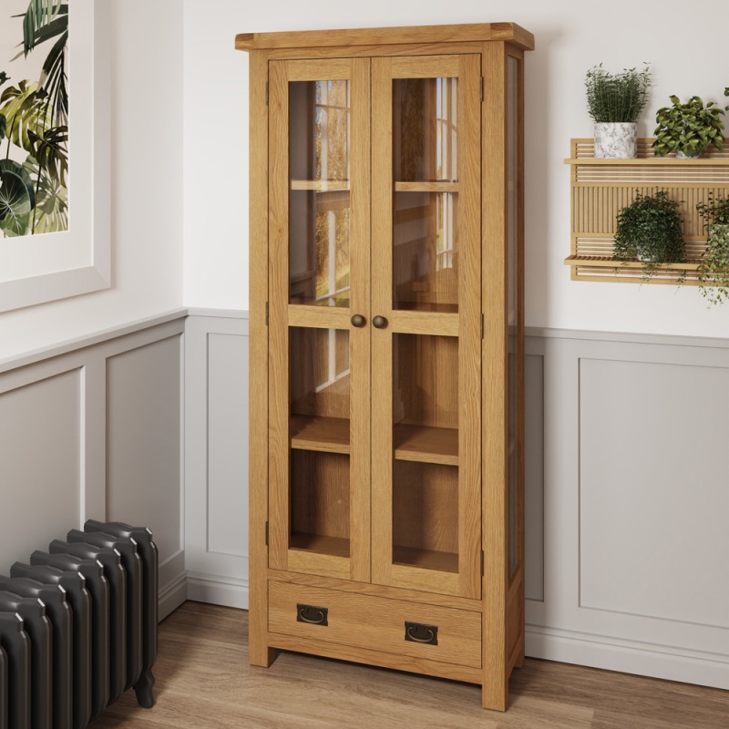 Brenthams Simplicity Woodfield Oak Display Cabinet