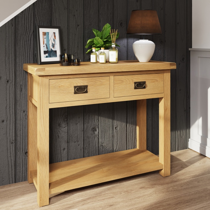 Brenthams Simplicity Woodfield Oak Medium Console Table