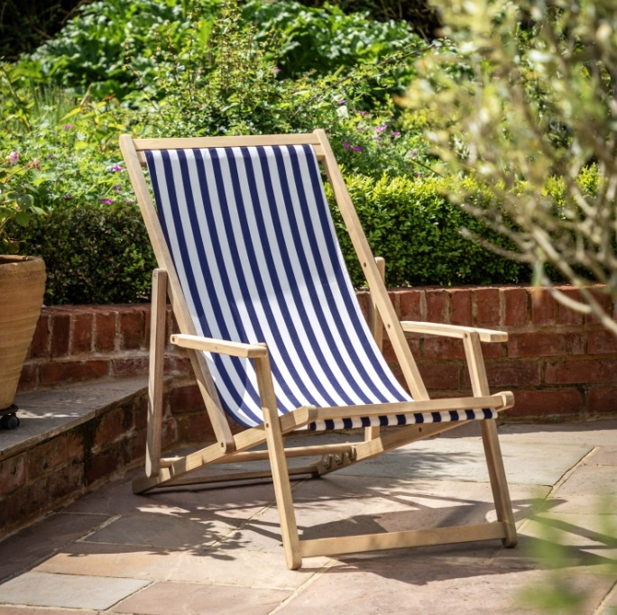 Gallery Brentham Deck Chair Navy Stripe