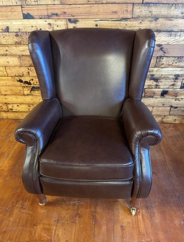 Parker Knoll Parker Knoll York Wing Chair - Leather Dallas Dark Brown