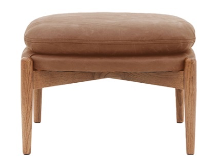 Gallery Gallery Datsun Footstool Vintage Brown Leather