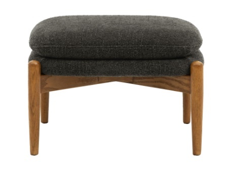 Gallery Gallery Datsun Footstool Charcoal Boucle