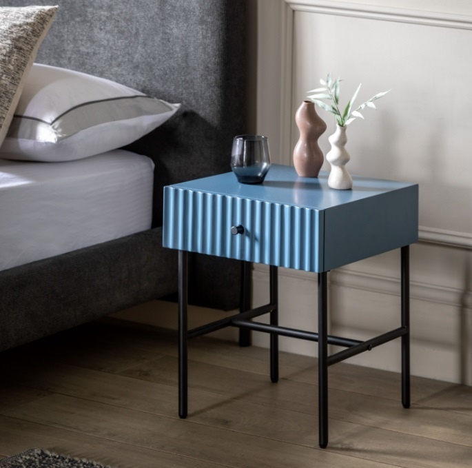 Gallery Gallery Buckhurst 1 Drawer Bedside Blue