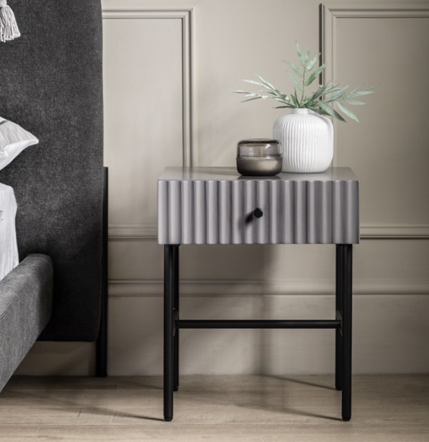 Gallery Gallery Buckhurst 1 Drawer Bedside Grey