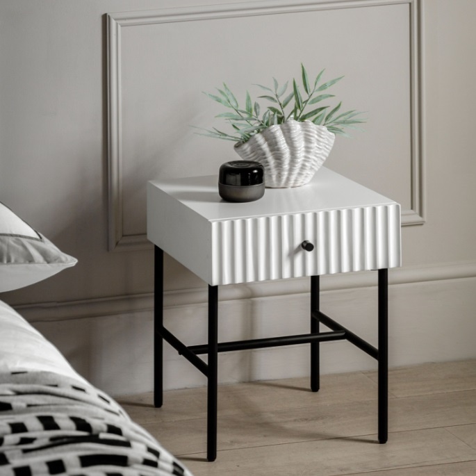 Gallery Gallery Buckhurst 1 Drawer Bedside White