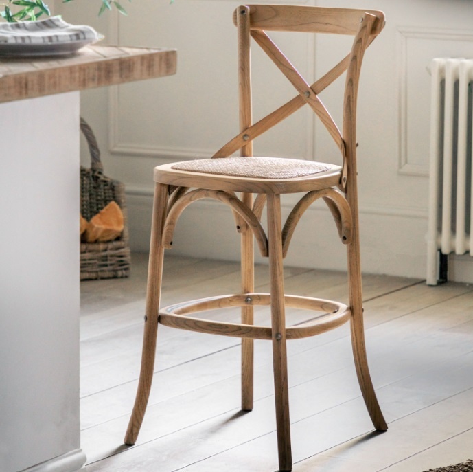 Gallery Gallery Cafe Stool Natural/Rattan (PAIR)