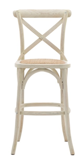 Gallery Gallery Cafe Stool White With Rattan (Set of 2)