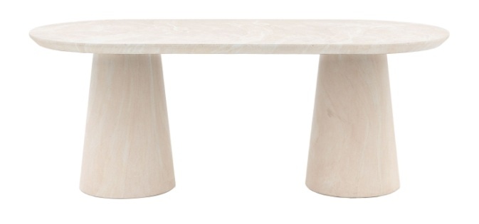 Gallery Gallery Pedra Oval Dining Table Travertine