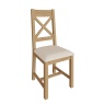 Brenthams Simplicity Woodfield Oak Cross Back Chair Fabric